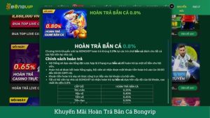 Thông tin chi tiết gói Hoàn trả Bắn Cá Bongvip